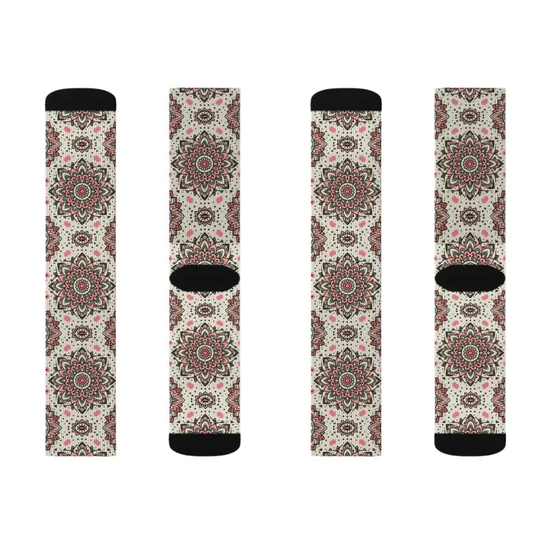 Geometrical Pattern Socks - Stylish Beige Design - DipaliZ