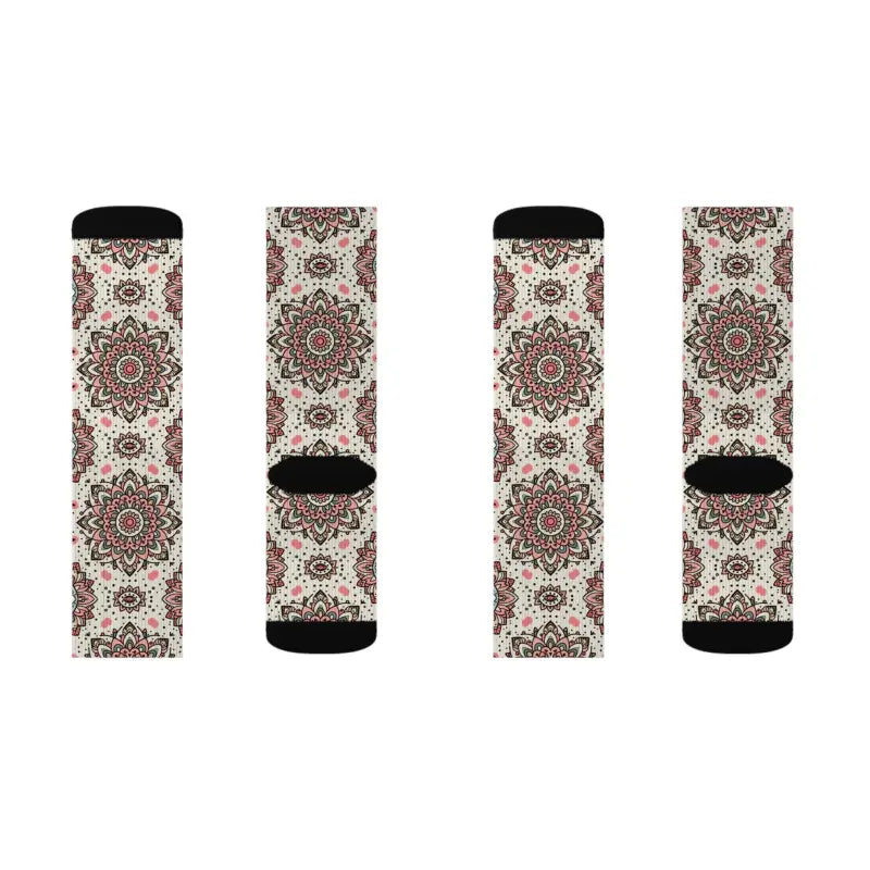 Geometrical Pattern Socks - Stylish Beige Design - DipaliZ