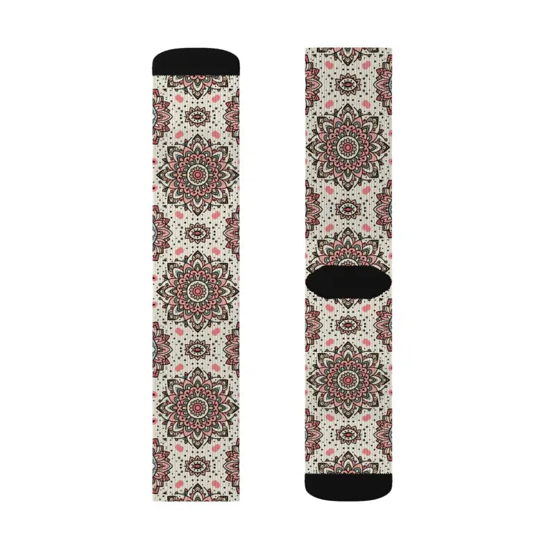Geometrical Pattern Socks - Stylish Beige Design - DipaliZ