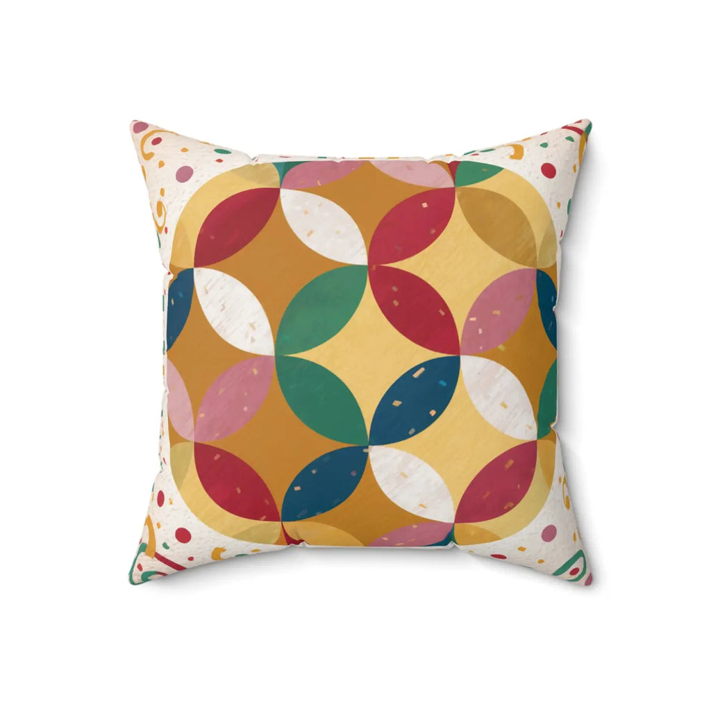 Geometrical Pattern Spun Polyester Square Pillow Oasis - DipaliZ