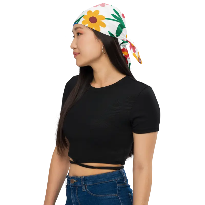 Vibrant Floral Bandana - Eco Friendly Print Style - DipaliZ