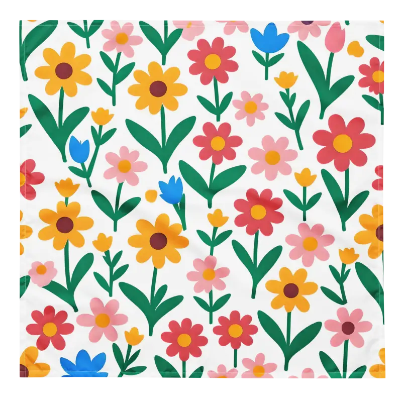 Vibrant Floral Bandana - Eco Friendly Print Style - DipaliZ