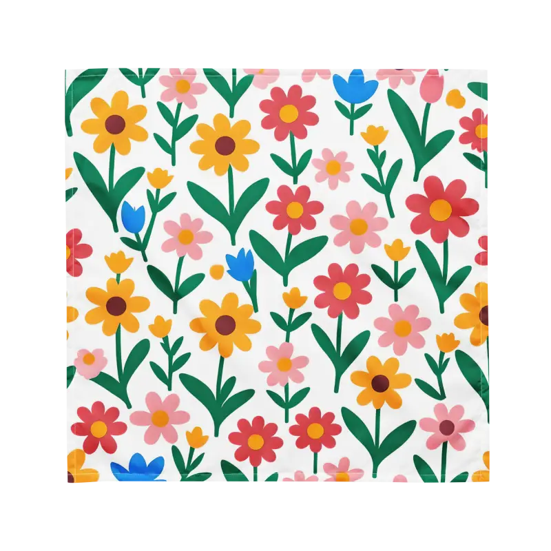 Vibrant Floral Bandana - Eco Friendly Print Style - DipaliZ