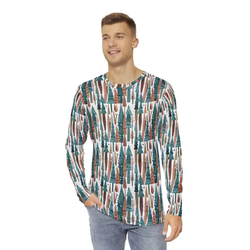Cozy Forest Tees - Men's Long Sleeve Nature Escape - DipaliZ