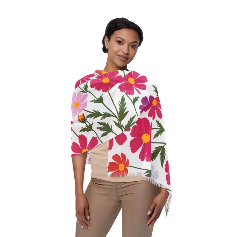 Floral Print Lightweight Scarf - Eco-Friendly Gift - DipaliZ