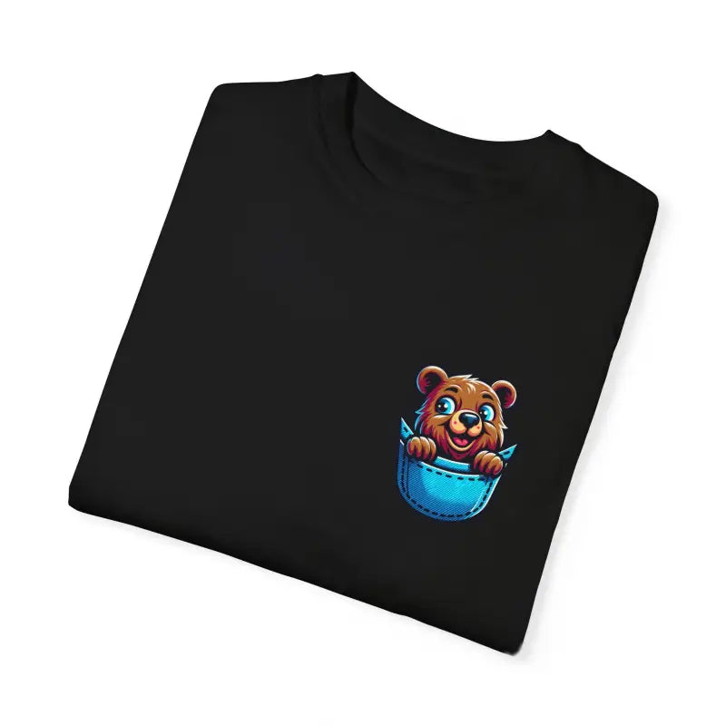 Bear in a Pocket Tee - Cozy Cotton Women's Top - DipaliZ