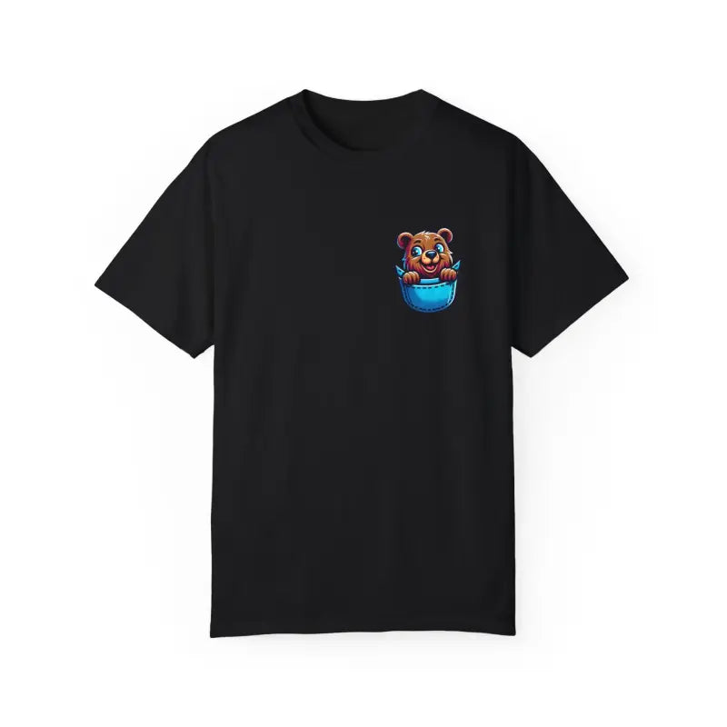Bear in a Pocket Tee - Cozy Cotton Women's Top - DipaliZ