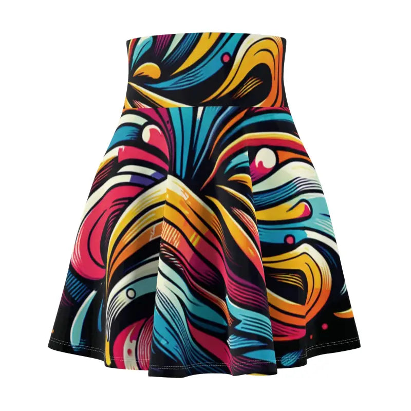 Vibrant Brushstrokes Skater Skirt - Women's Twirl Style - DipaliZ