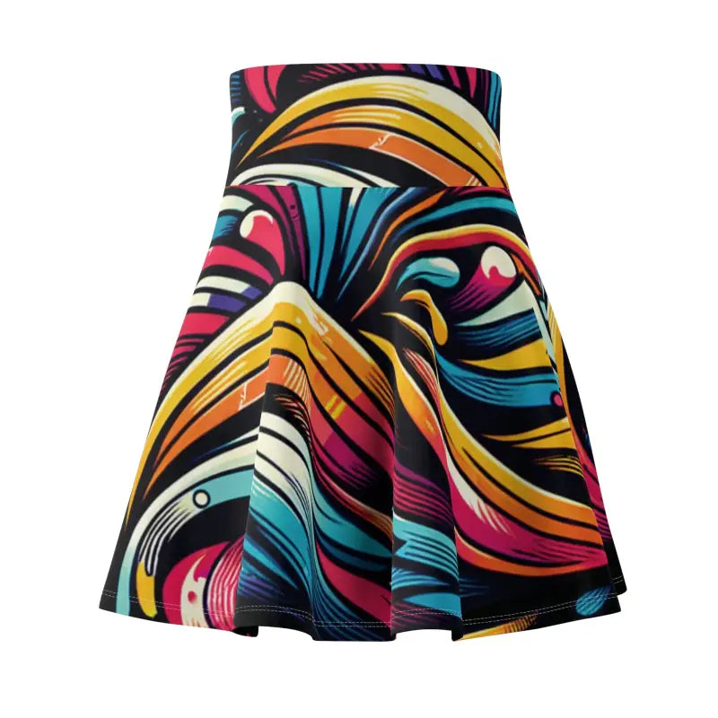 Vibrant Brushstrokes Skater Skirt - Women's Twirl Style - DipaliZ