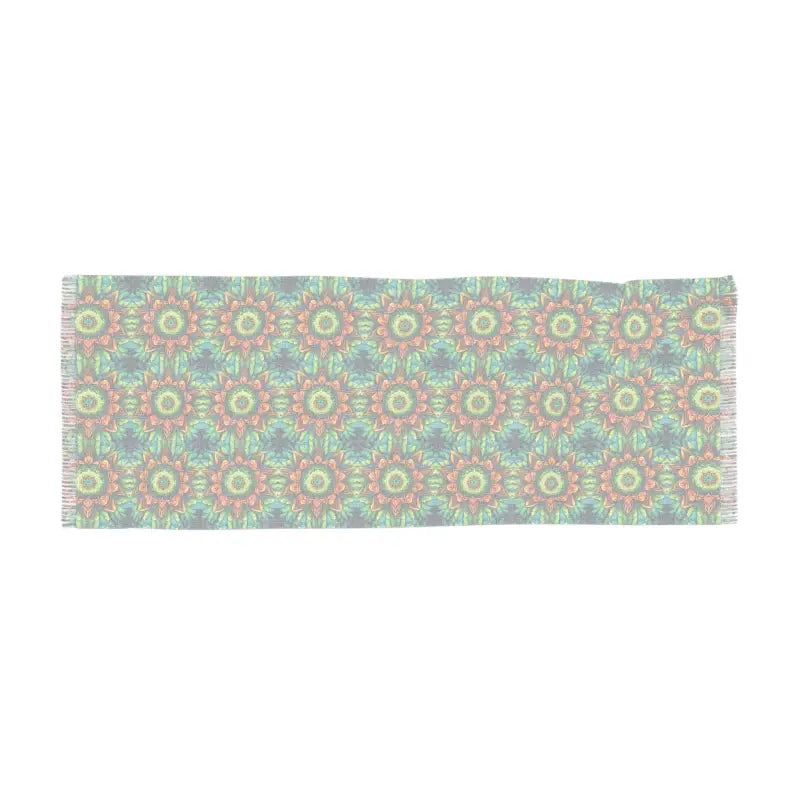 Green Lightweight Scarf - Geometric Print Eco-Friendly - DipaliZ