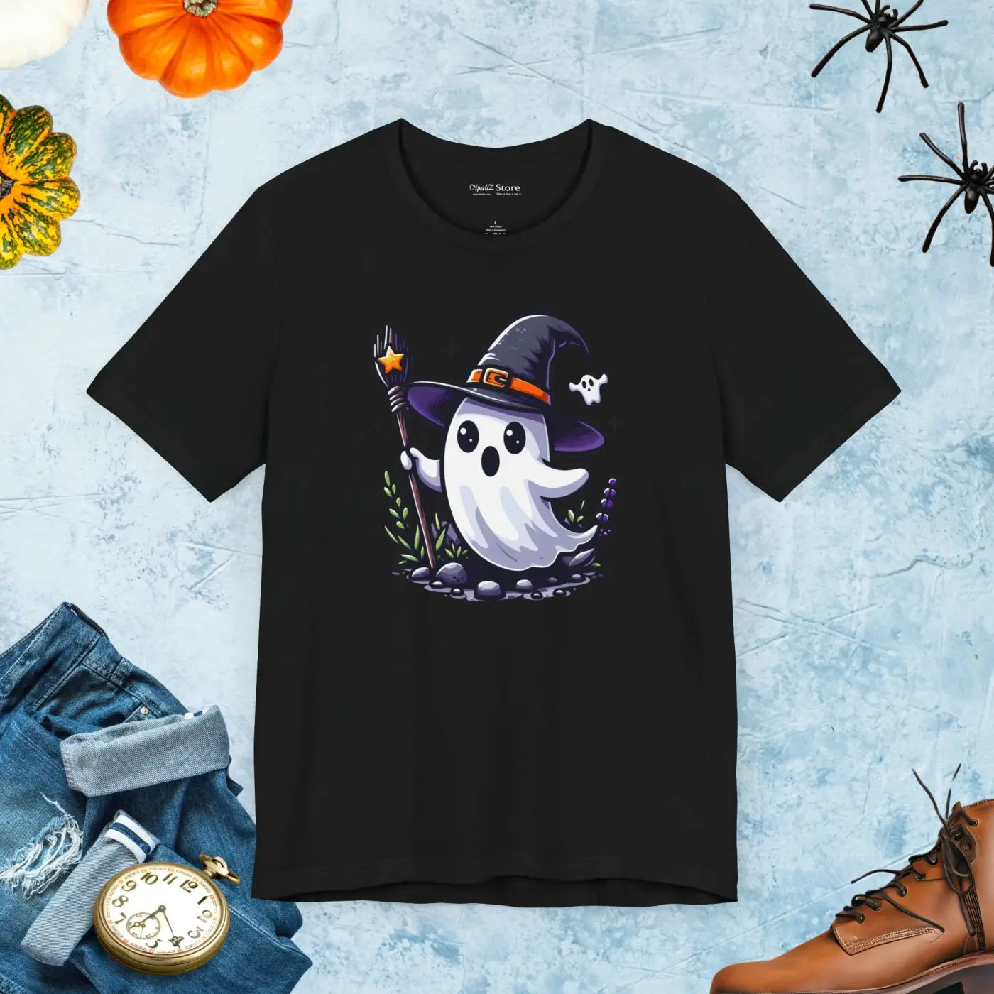 Unisex Ghost Tee - Irresistibly Soft with Ribbed Knit Collars - DipaliZ