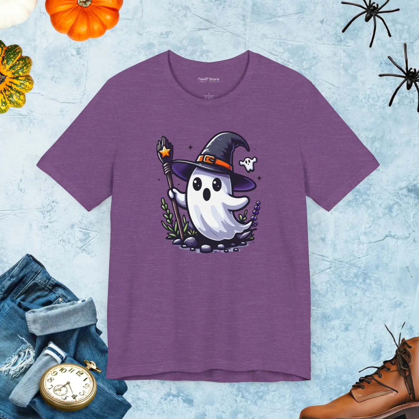 Unisex Ghost Tee - Irresistibly Soft with Ribbed Knit Collars - DipaliZ