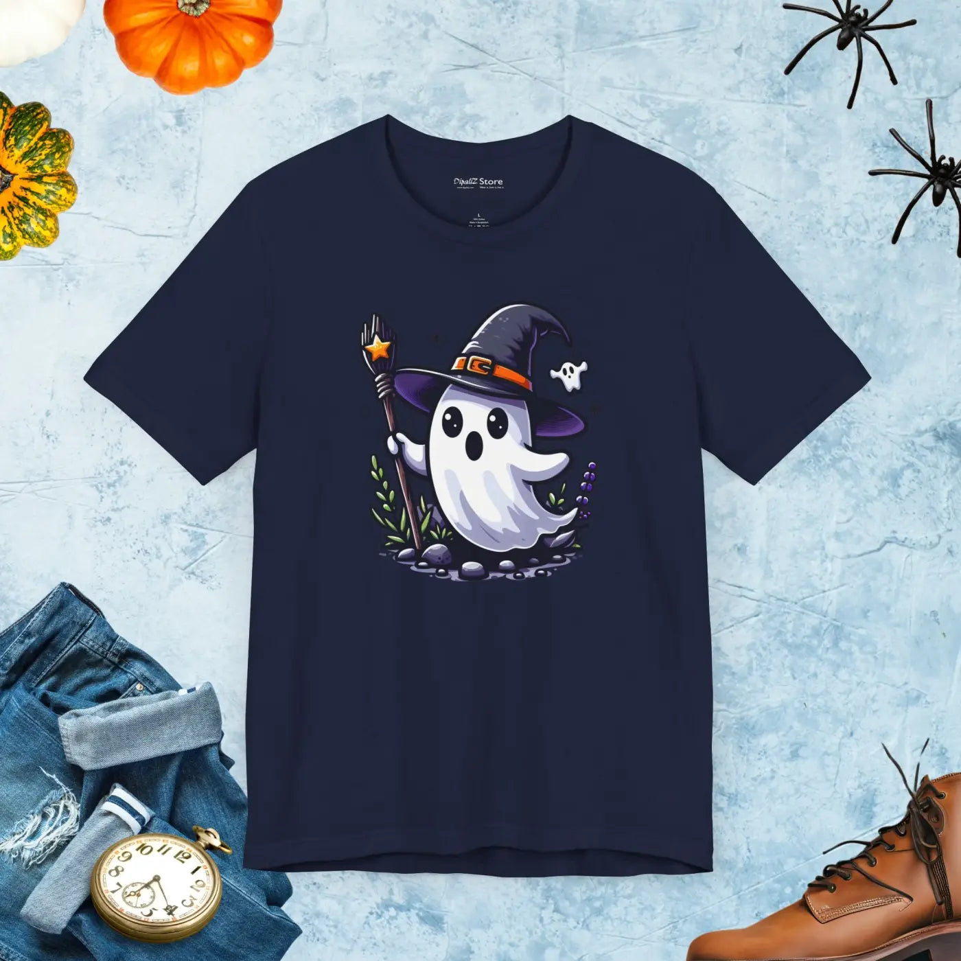 Unisex Ghost Tee - Irresistibly Soft with Ribbed Knit Collars - DipaliZ