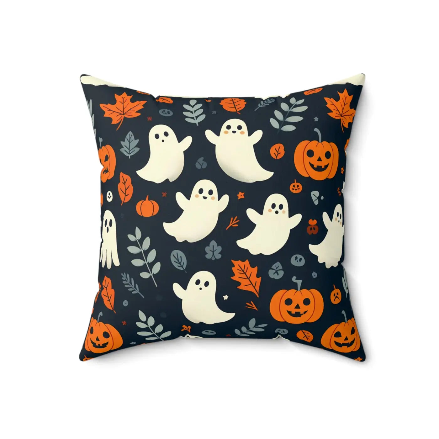 Jack O Lantern Spun Polyester Square Pillow - Halloween - DipaliZ