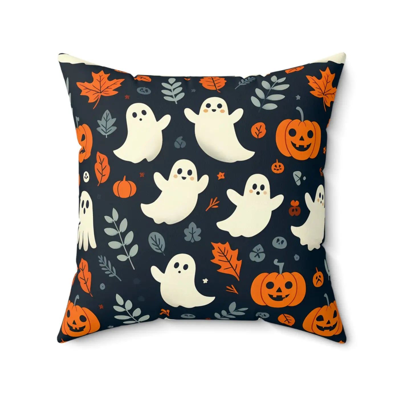 Jack O Lantern Spun Polyester Square Pillow - Halloween - DipaliZ