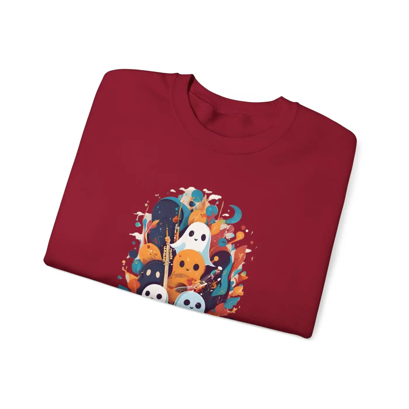 Ghoulish Grooves Crewneck Sweatshirt - Ghosts Playing Guitar - DipaliZ