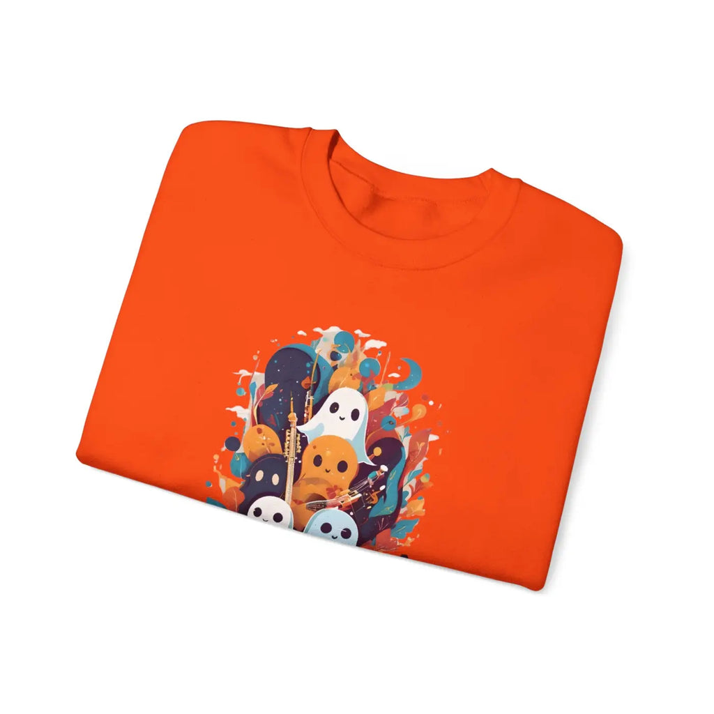 Ghoulish Grooves Crewneck Sweatshirt - Ghosts Playing Guitar - DipaliZ