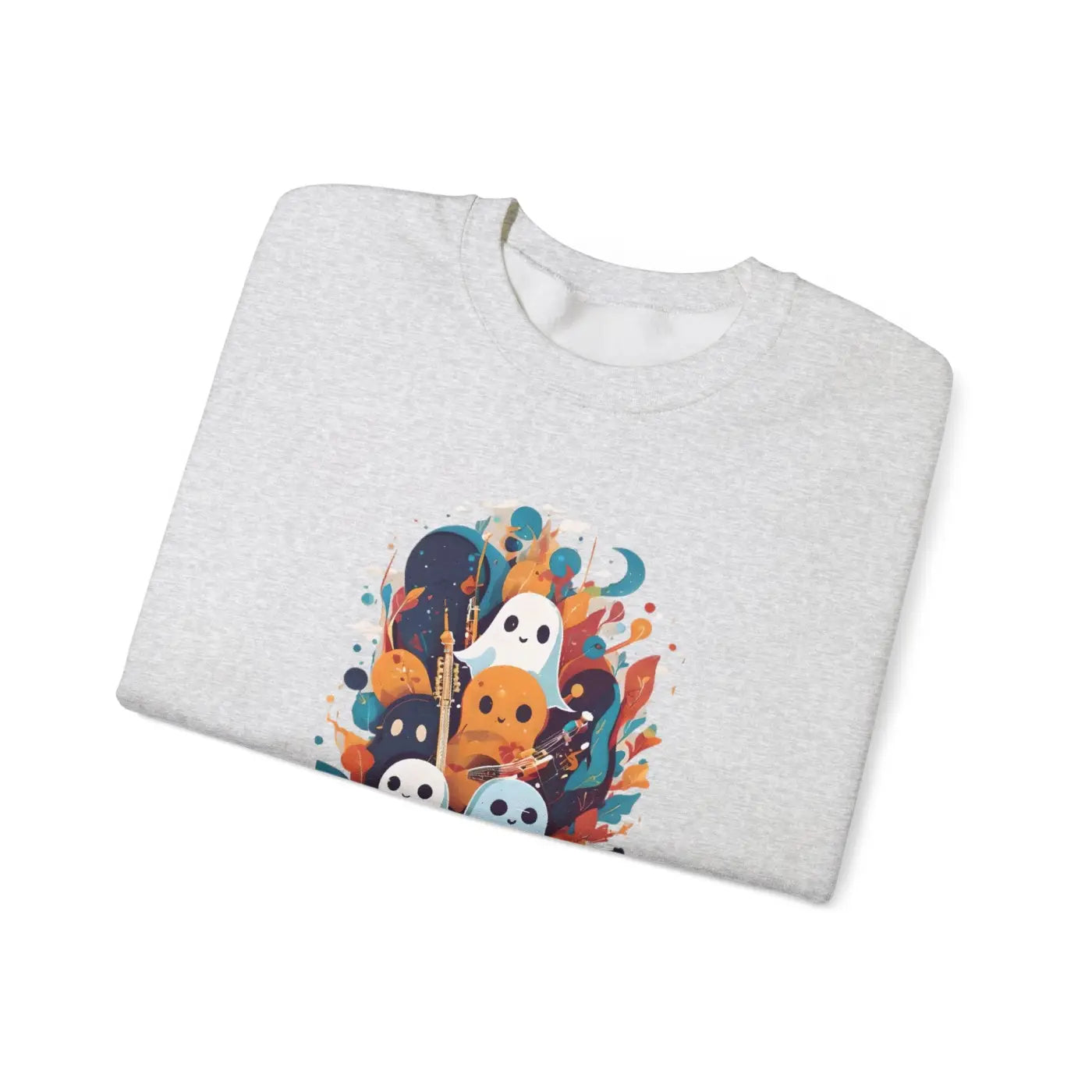 Ghoulish Grooves Crewneck Sweatshirt - Ghosts Playing Guitar - DipaliZ