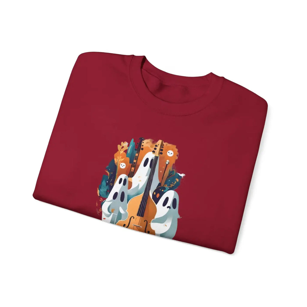 Ghoulish Grooves Ghost Sweatshirt - Unisex Heavy Blend Crewneck - DipaliZ