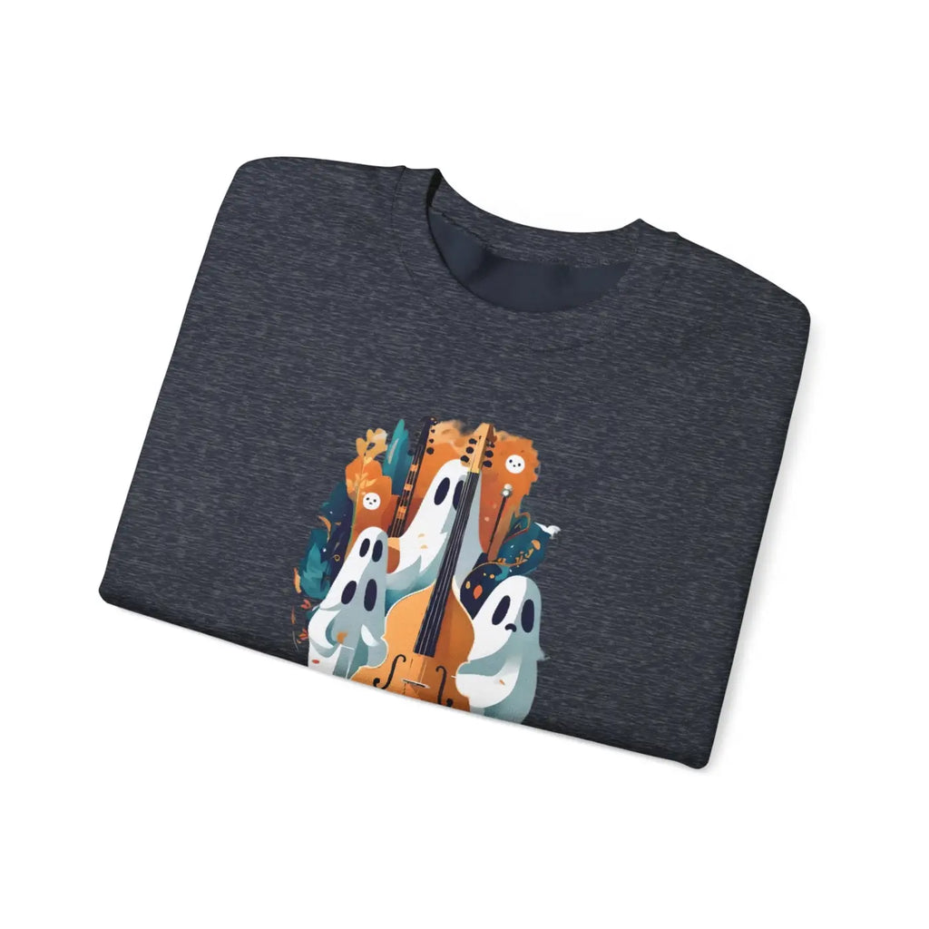Ghoulish Grooves Ghost Sweatshirt - Unisex Heavy Blend Crewneck - DipaliZ