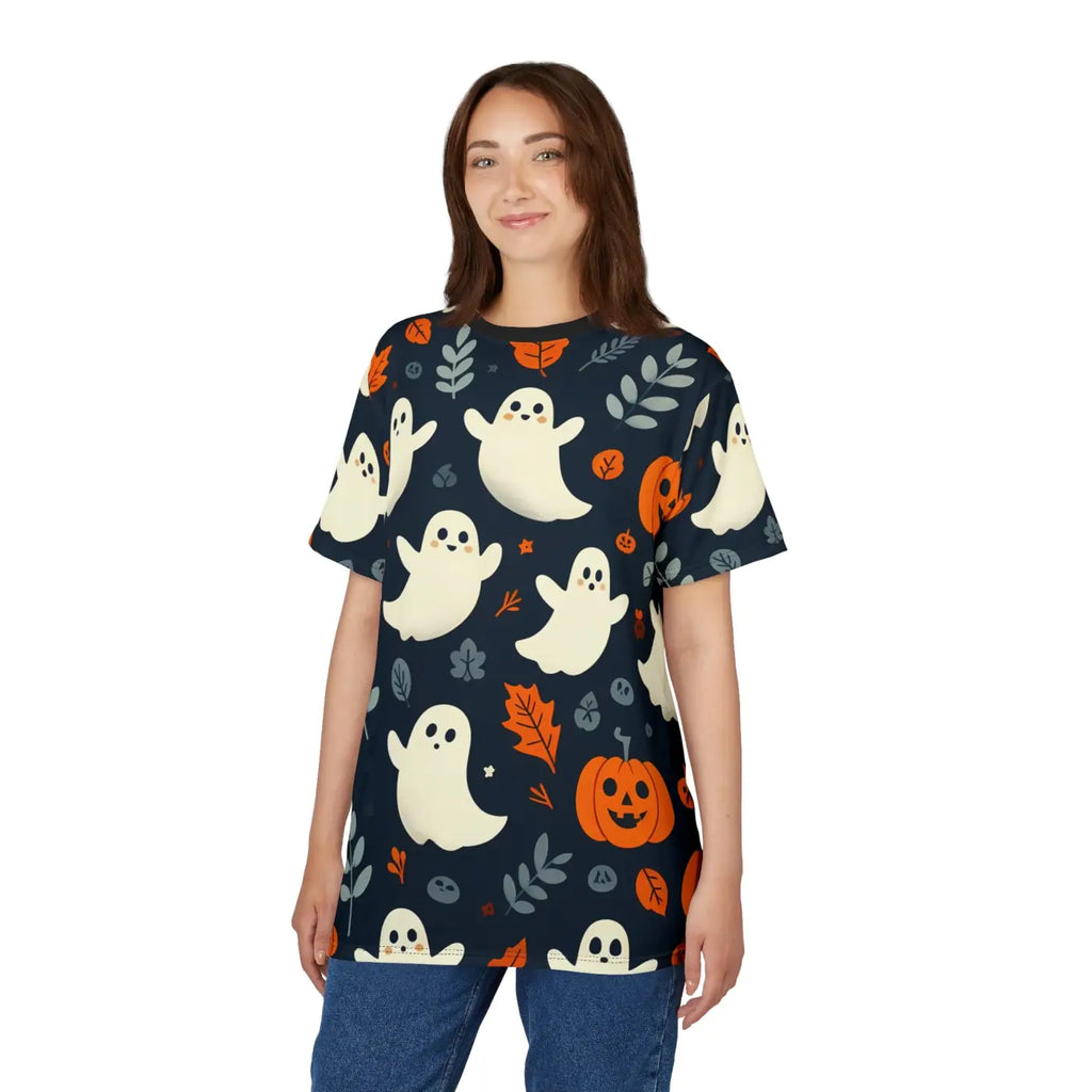 Ghosts and Pumpkins Unisex Halloween Spirit Tee - DipaliZ