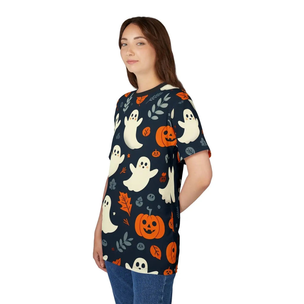 Ghosts and Pumpkins Unisex Halloween Spirit Tee - DipaliZ