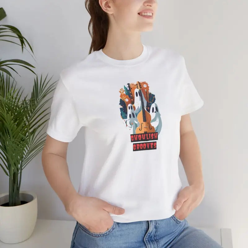 Ghoulish Grooves Ghosts Unisex Jersey Short Sleeve Tee - DipaliZ