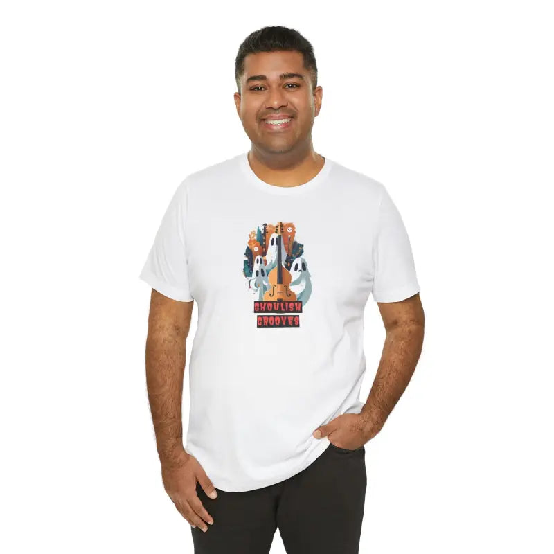 Ghoulish Grooves Ghosts Unisex Jersey Short Sleeve Tee - DipaliZ