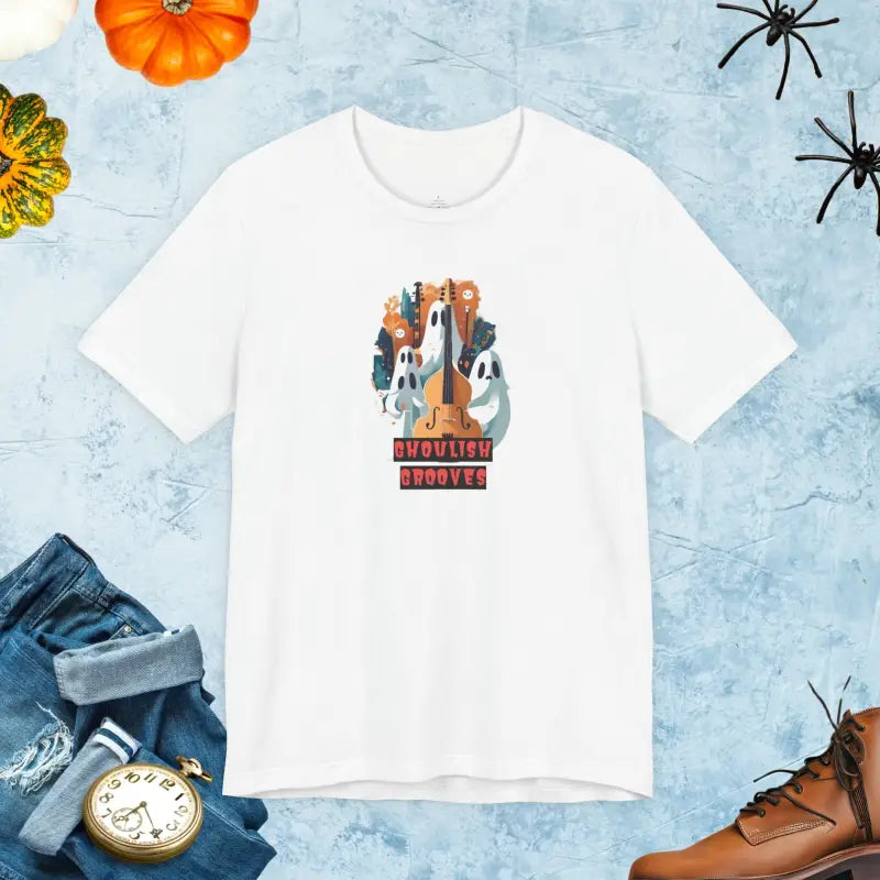 Ghoulish Grooves Ghosts Unisex Jersey Short Sleeve Tee - DipaliZ