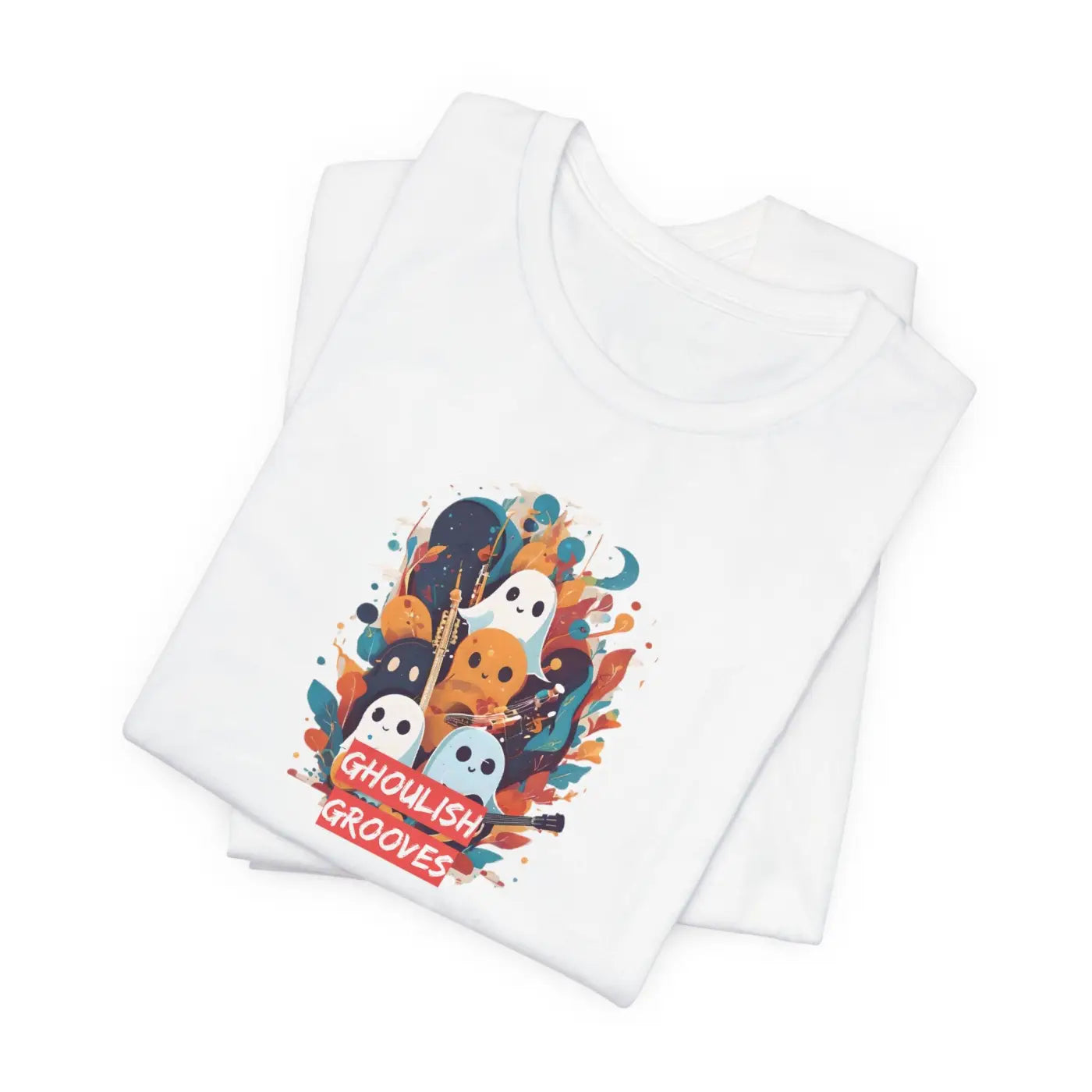 Ghosts Playing Music Tee - Ghoulish Grooves Halloween - DipaliZ