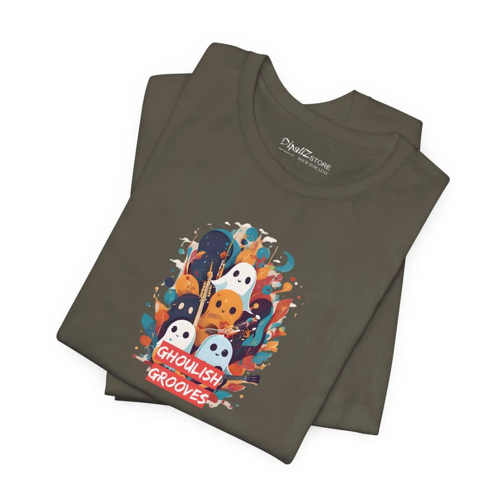 Ghosts Playing Music Tee - Ghoulish Grooves Halloween - DipaliZ