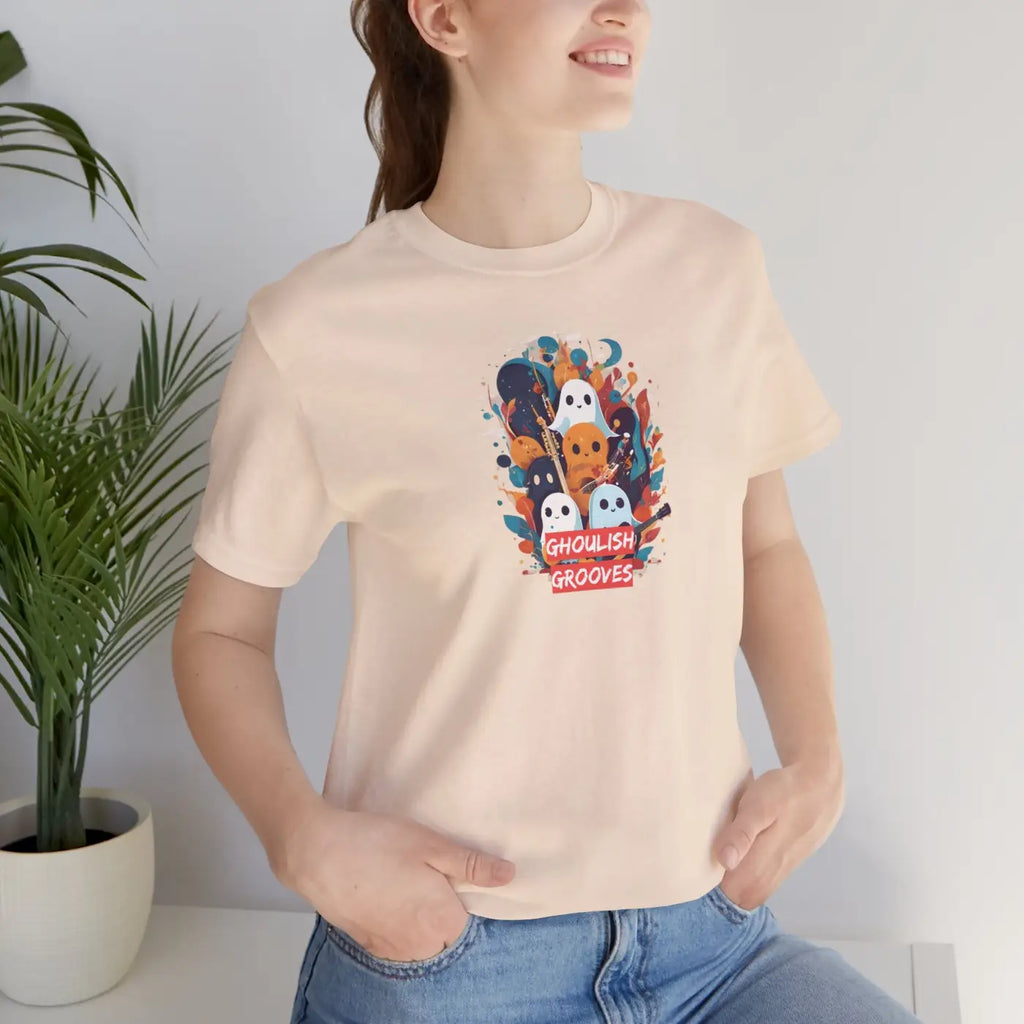Ghosts Playing Music Tee - Ghoulish Grooves Halloween - DipaliZ