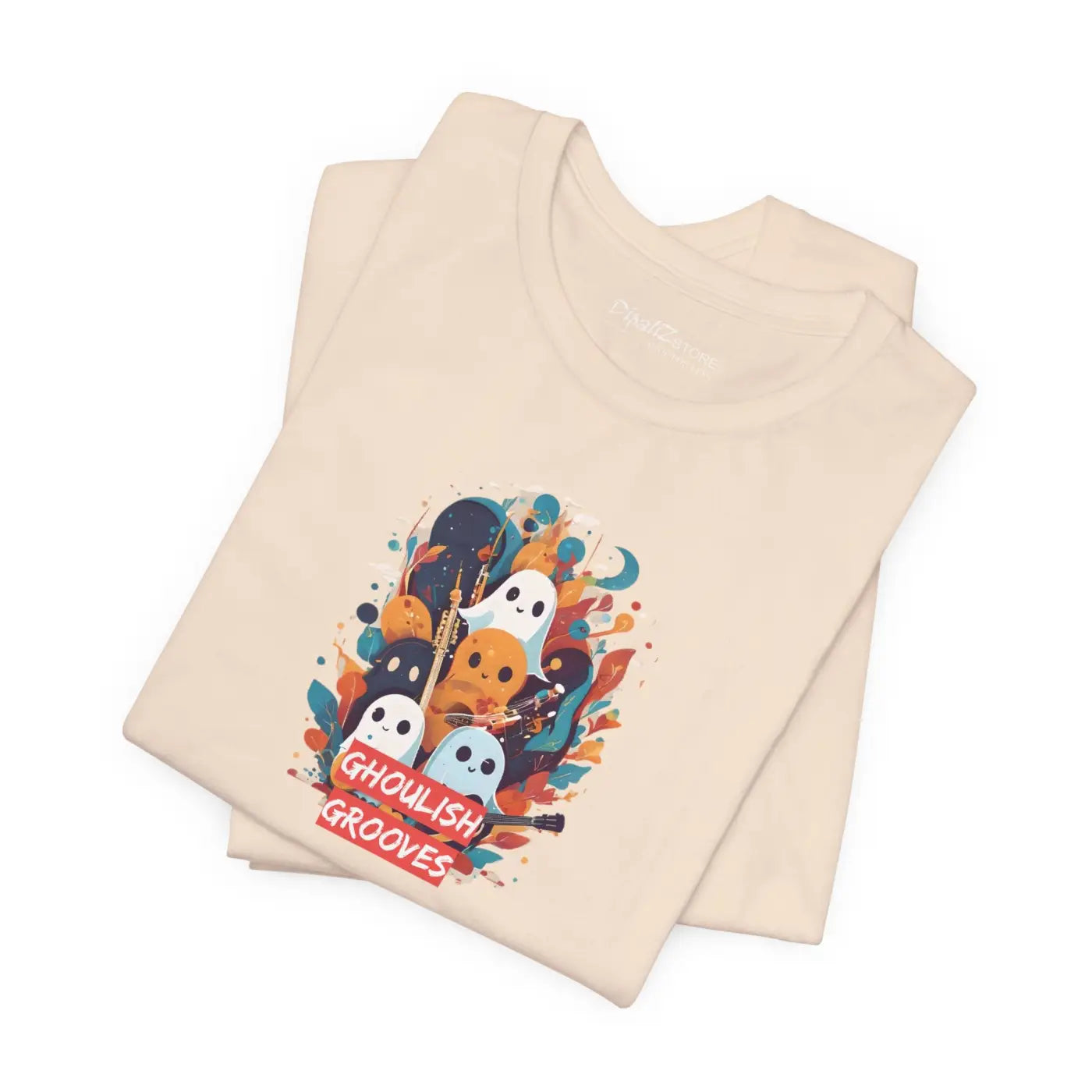 Ghosts Playing Music Tee - Ghoulish Grooves Halloween - DipaliZ