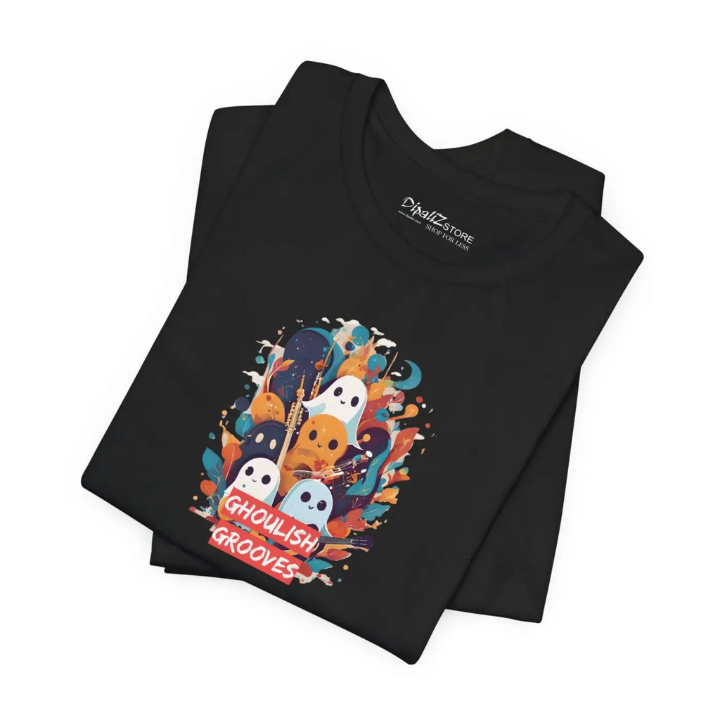 Ghosts Playing Music Tee - Ghoulish Grooves Halloween - DipaliZ