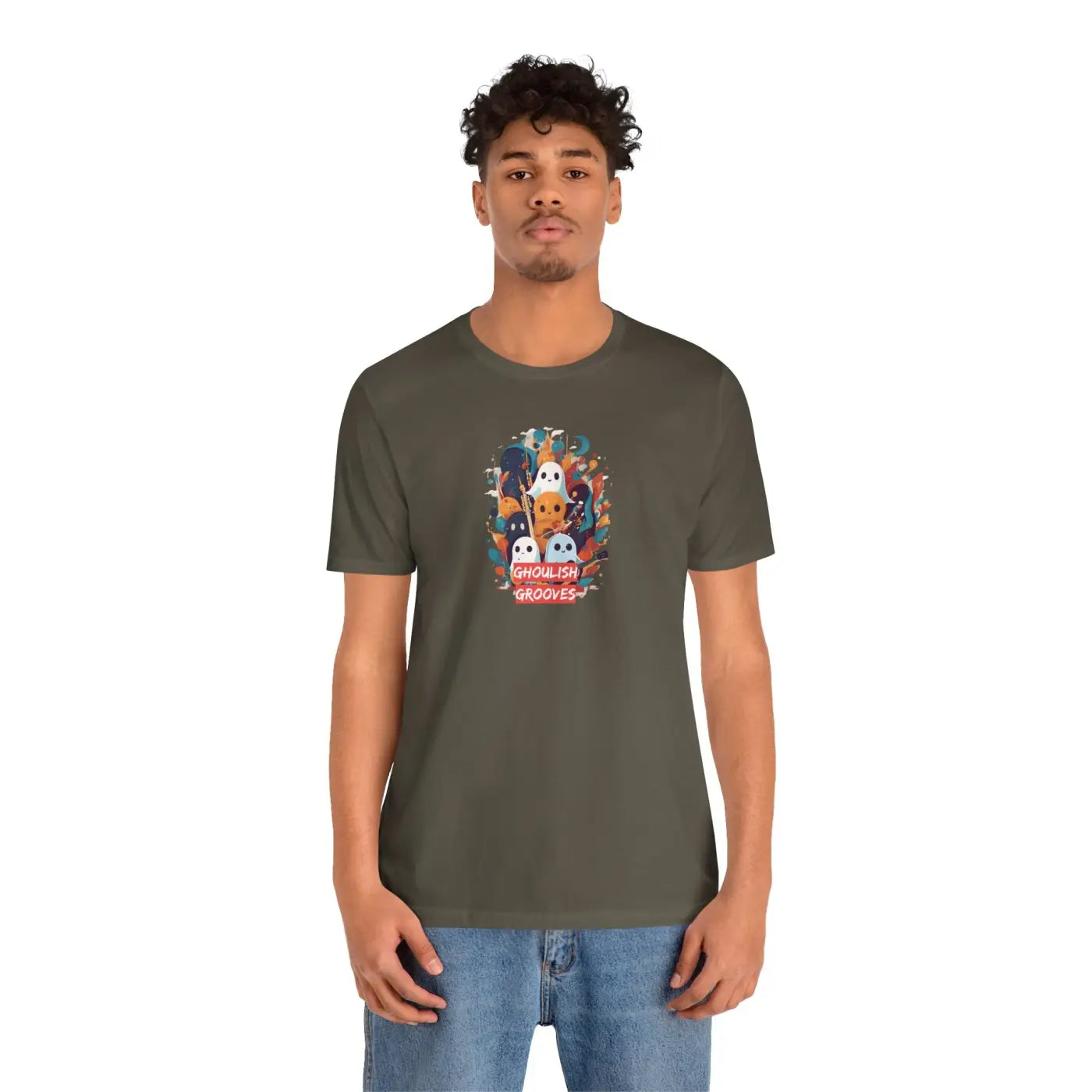 Ghosts Playing Music Tee - Ghoulish Grooves Halloween - DipaliZ