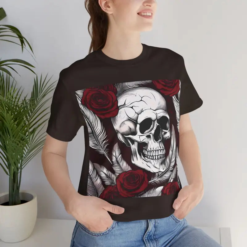 Skull With Roses Tee - Unisex Jersey Short Sleeve - DipaliZ