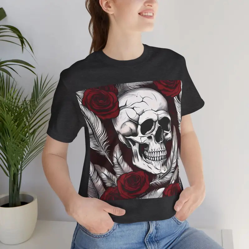 Skull With Roses Tee - Unisex Jersey Short Sleeve - DipaliZ
