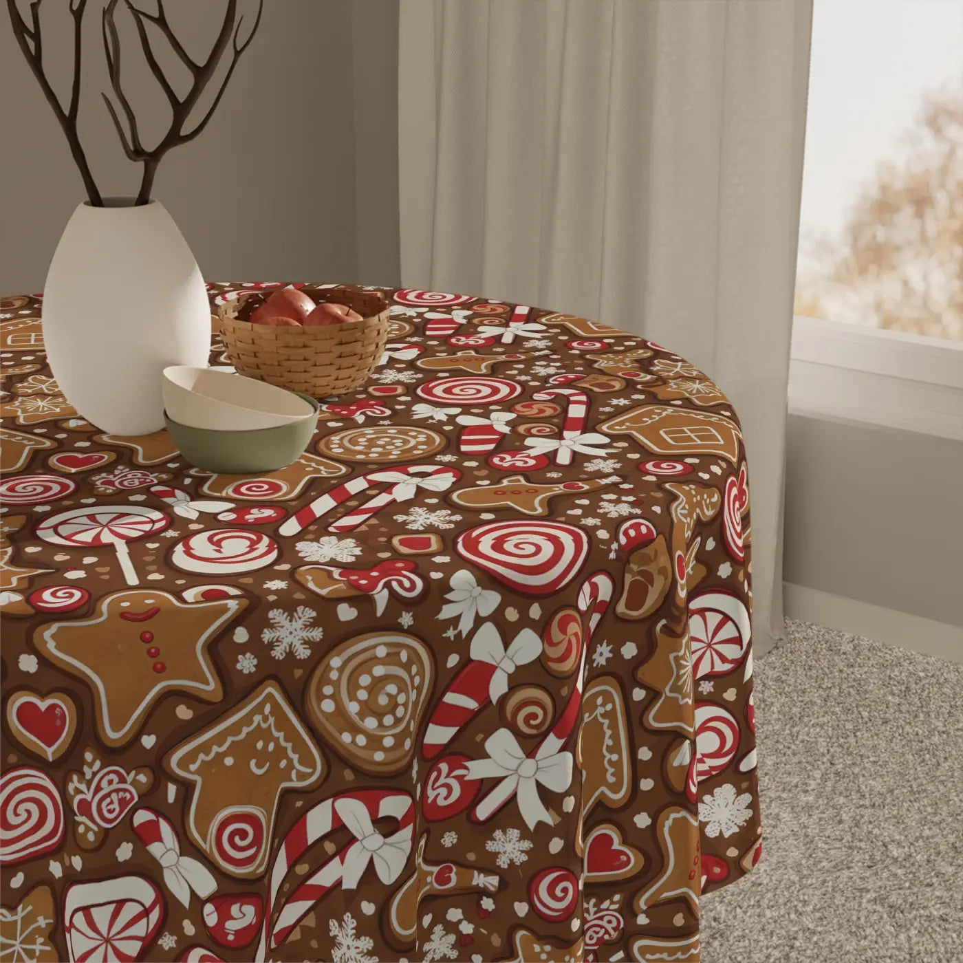 Gingerbread Houses Tablecloth - Holiday DipaliZ Style