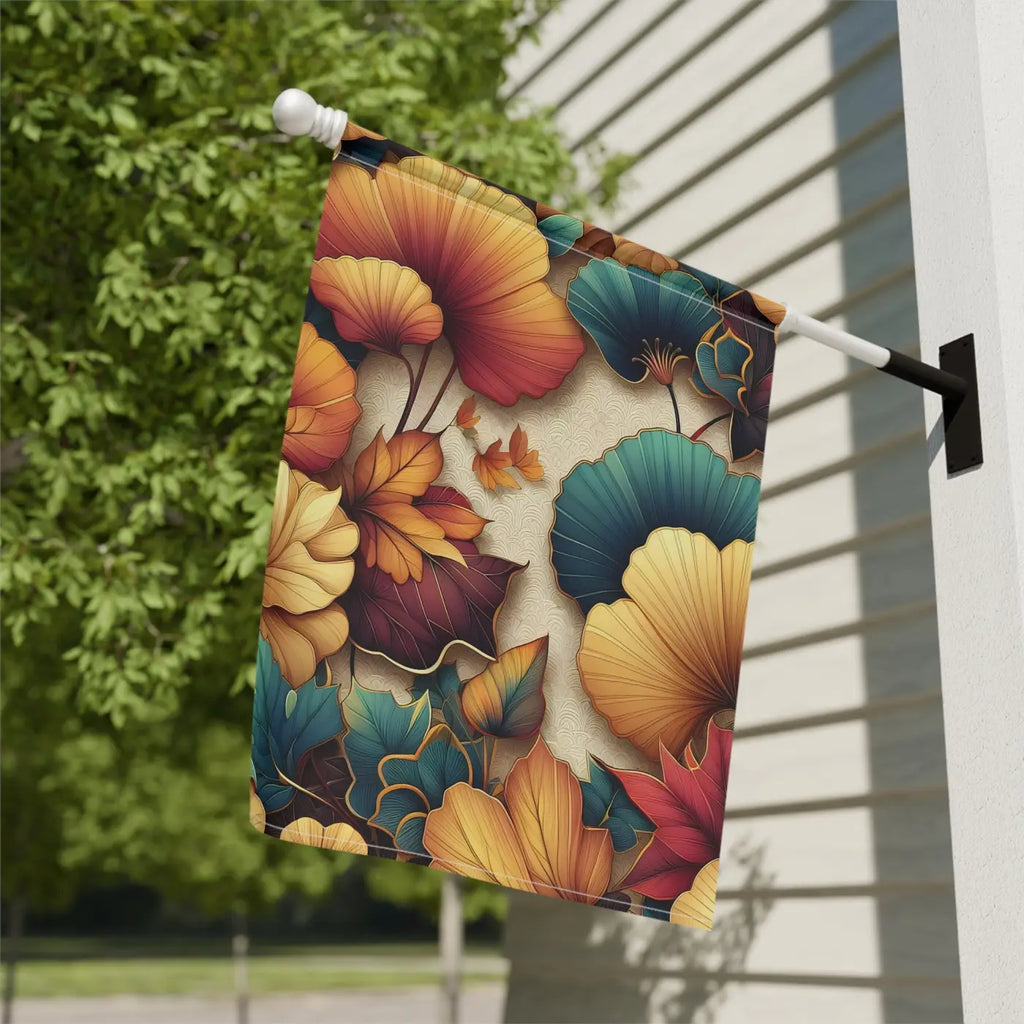 Ginkgo Leaves Banner - Autumn Poly Poplin-Canvas - DipaliZ
