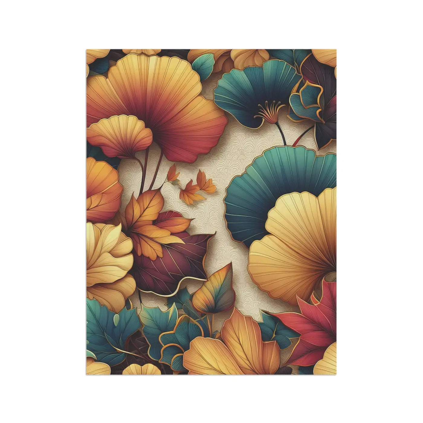 Ginkgo Leaves Banner - Autumn Poly Poplin-Canvas - DipaliZ