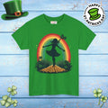 Rainbow Shamrock Heavy Cotton Tee - Irish Magic Style - DipaliZ