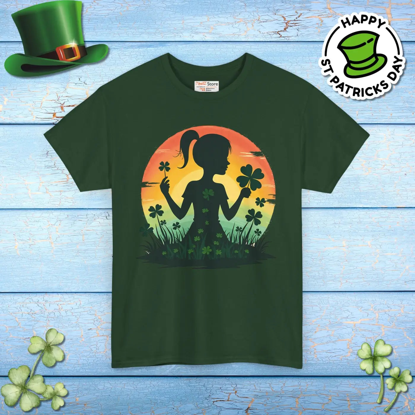 Heavy Cotton Shamrock Tee - Unmatched Comfort and Style - DipaliZ