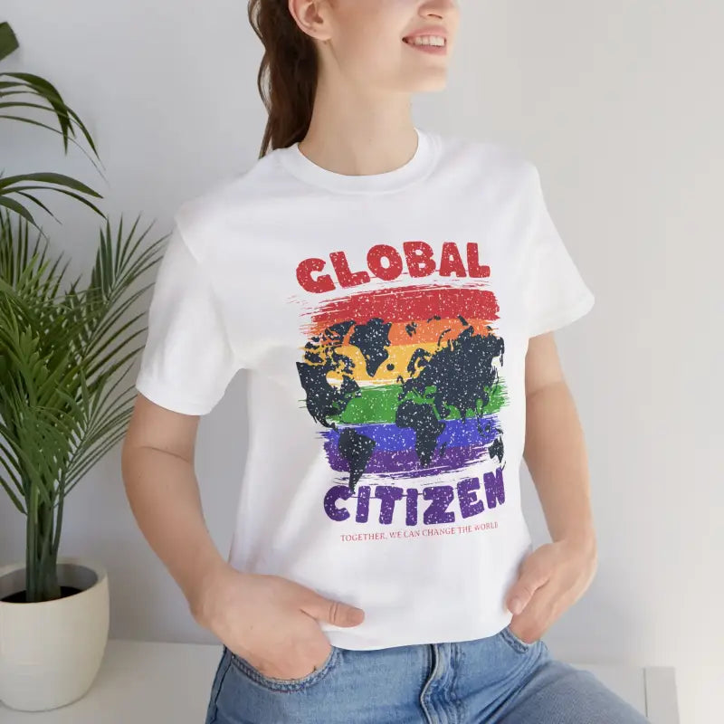 Global Citizen Unisex Tee - World Map Pride Design - DipaliZ