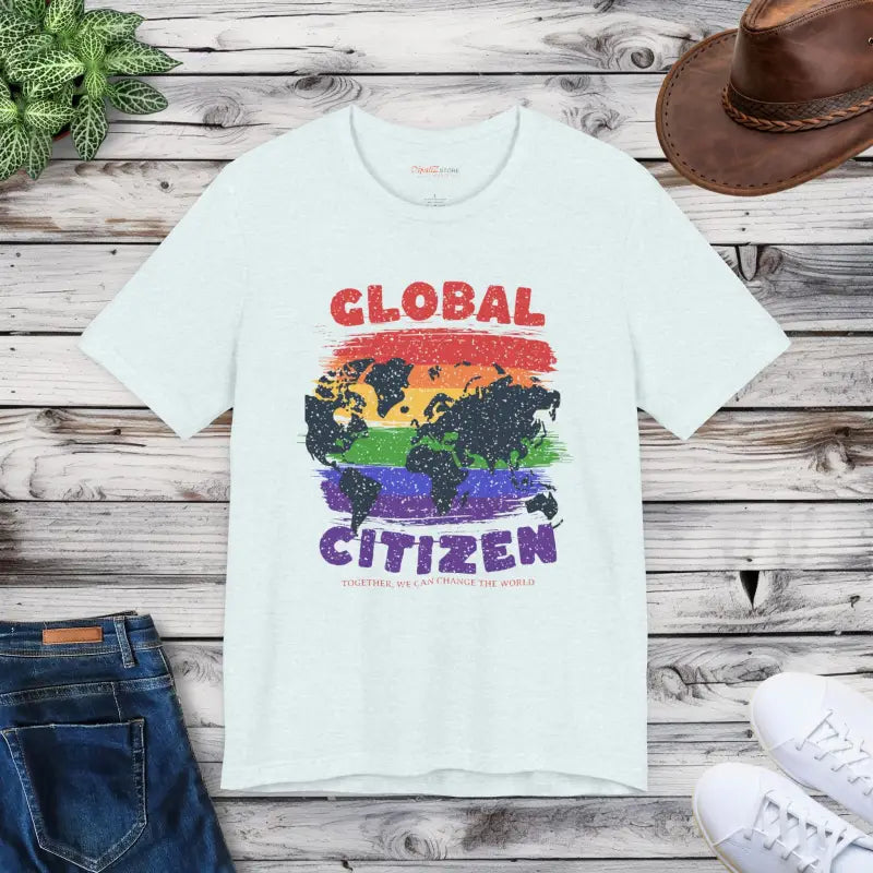Global Citizen Unisex Tee - World Map Pride Design - DipaliZ