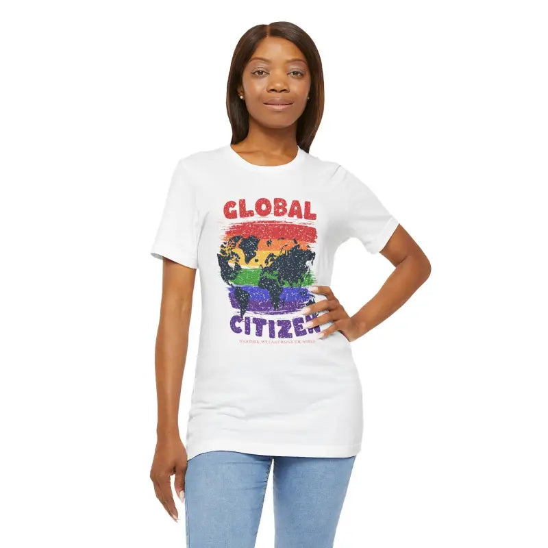 Global Citizen Unisex Tee - World Map Pride Design - DipaliZ