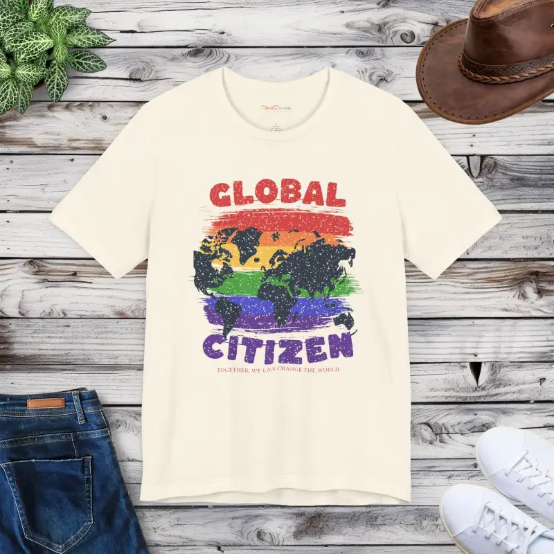Global Citizen Unisex Tee - World Map Pride Design - DipaliZ
