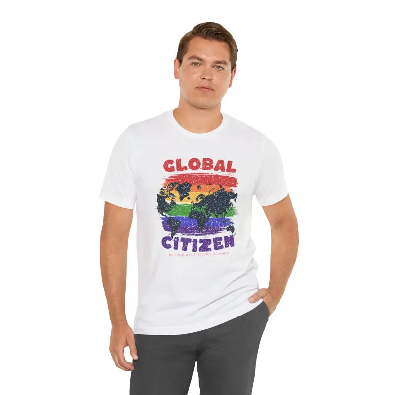 Global Citizen Unisex Tee - World Map Pride Design - DipaliZ