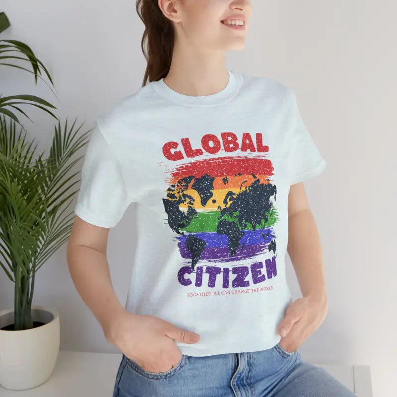 Global Citizen Unisex Tee - World Map Pride Design - DipaliZ