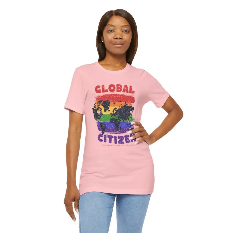 Global Citizen Unisex Tee - World Map Pride Design - DipaliZ