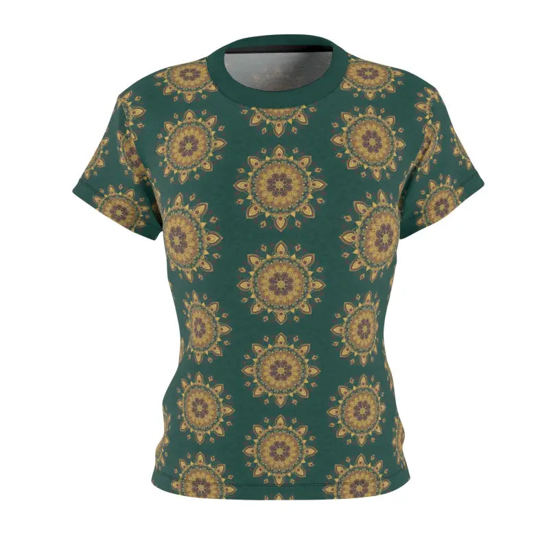 Geometrical Glow T-Shirt - Timeless Green Tee Comfort - DipaliZ